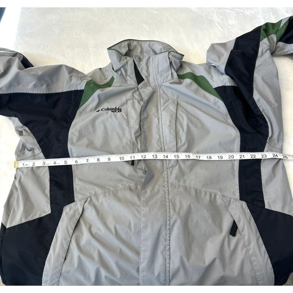 Columbia XCO Storm Dry Insulated Windbreaker Jacket Men M Black Grey Nylon Logo